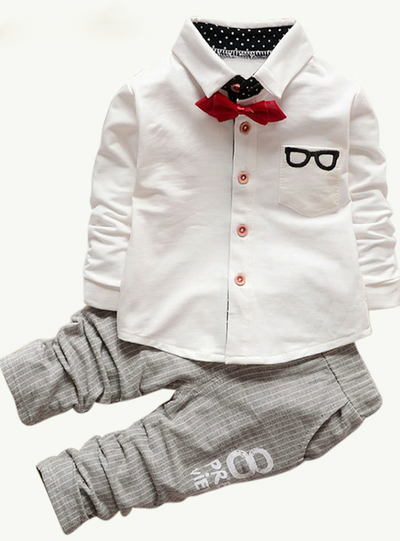 Long Sleeve Sports Suits Bow Tie T-shirts + Pants