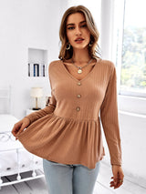 V-neck Simple Loose T-shirt Top