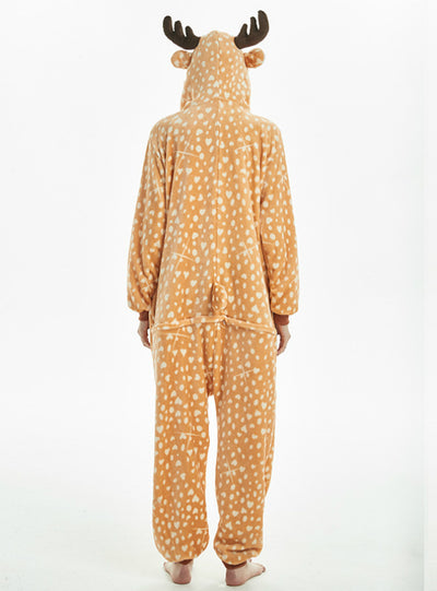 Cute Sika Deer Jumpsuit Cartoon Casual Home Clothes