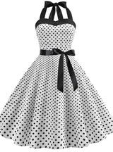 Dot Tube Top Dress Retro Big Swing Skirt