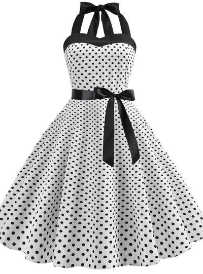 Dot Tube Top Dress Retro Big Swing Skirt