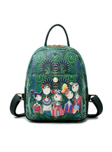 Green Forest Cartoon Print Women Classic Mini Backpack