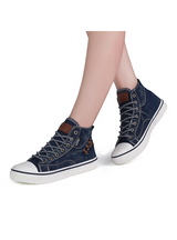 High Top Canvas Sneakers Shoes Denim Ankle