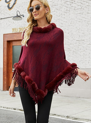 Sweater Collar Tassel Shawl Cloak