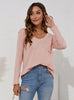 Loose Pocket Hem Stitching Long Sleeve T-shirt