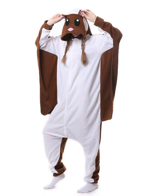 Women Brown Flying Squirrel Onesie Pajama Animal