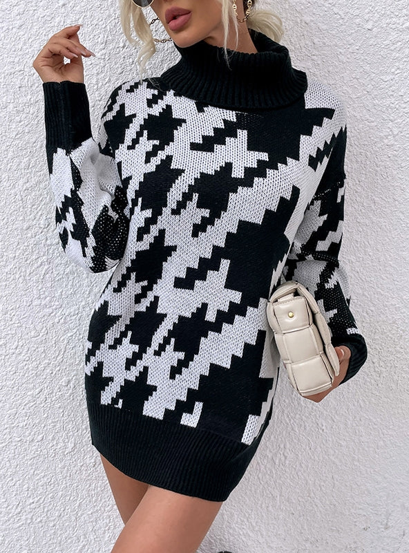 Lapels Medium-length Knitted Sweater