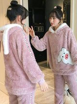 Women White Pig Pyjamas Suit Nightwear