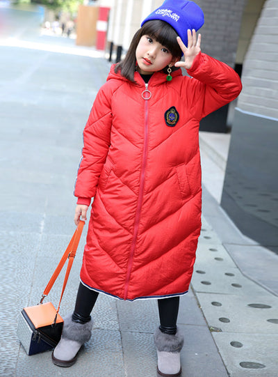 The Girl's Cotton-Padded Longer Than Knees