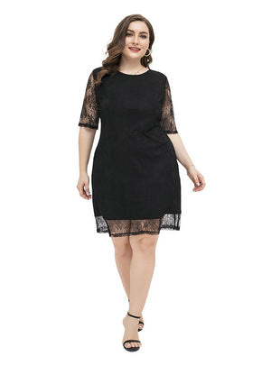 Ladies Elegant Lace Short Sleeve Dress