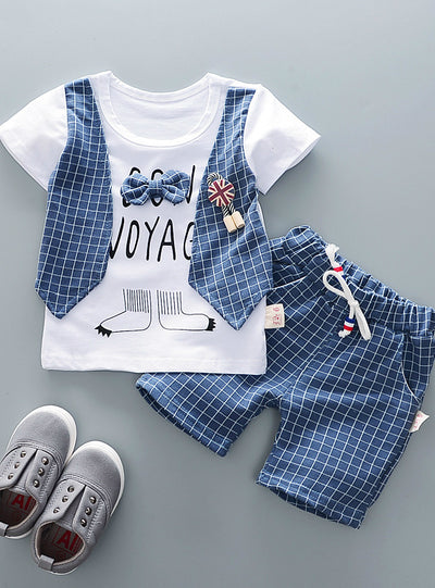 Kids Bowknot T-Shirt Shorts 2pcs/Sets Toddler 