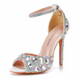 11cm Fish Mouth Rhinestone High-heeled Sandals