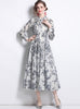 Garden Flower Print Long Sleeve Dress
