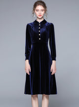 Slim Velvet Long Sleeve Dress