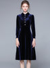 Slim Velvet Long Sleeve Dress
