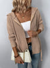 Hooded Zipper Drawstring Pocket Sweater Coat