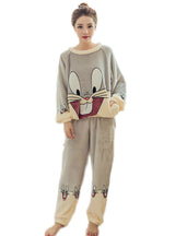 Rabbit Pyjamas Sets Thick Warm Coral Velvet Suit
