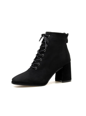 Women Martin Tied Lace Up Booties