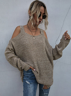 Solid Color Long Sleeve Loose Mid-length Sweater