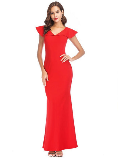 Sexy Deep V-neck Slim Party Dress