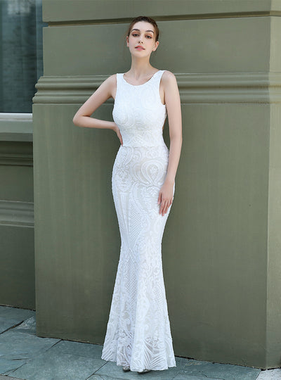 Sequined Mermaid Long Prom Dress