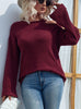 Sleeve Round Neck Shoulder-leaking Sweater