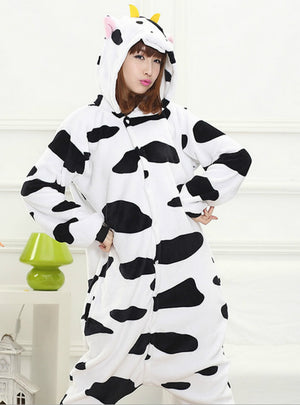 Cow Costume Pajamas Sleepwear Onesie Autumn and Winter 