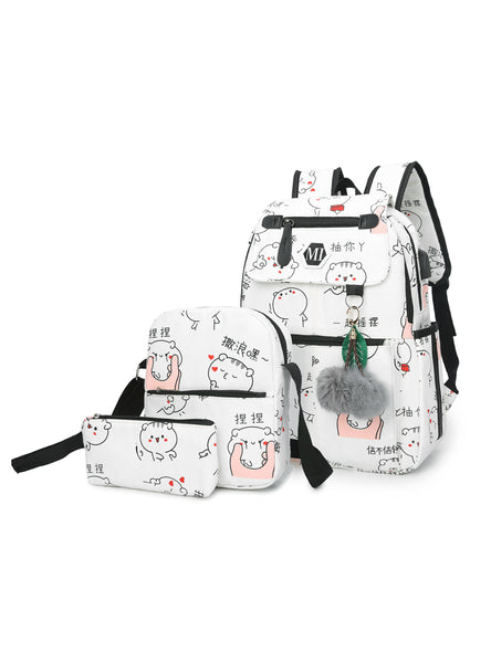 3 Pcs/set Women School Backpacks Schoolbag For Teenagers