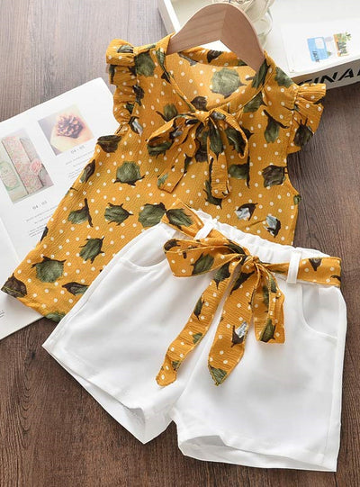 Chiffon Sleeveless Top Shorts Suit