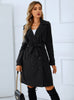 Women V Slim Long Coat With Belt