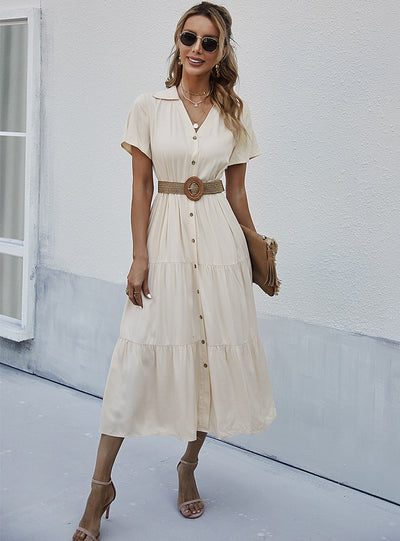 Women Slim Shirt Long Dress