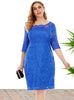 Short Sleeve Lace Medium Short Dress