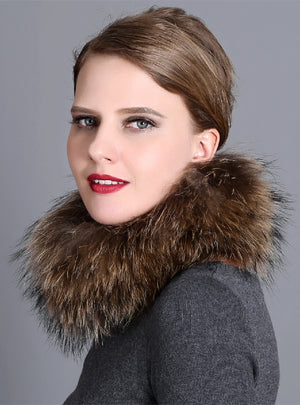 Women Fox Fur Scarf Female Winter