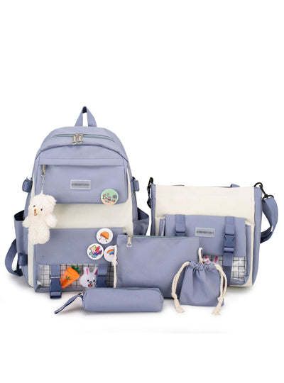 Large-capacity Contrast Canvas Backpack