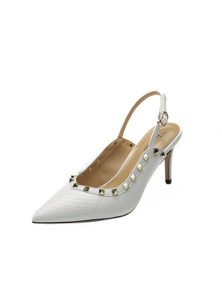 Heel-pointed Rivet Rear Hollow High-heeled Sandals