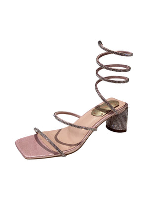 Thick Square Head Shining Sandals