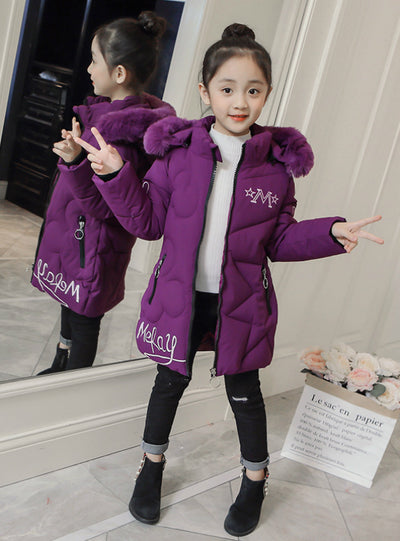 Girls' Winter Cotton-Padded Jacket Coat