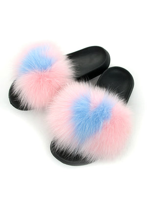 Sandals Indoor Slippers Lady Fur Flip Flops Plush Shoes