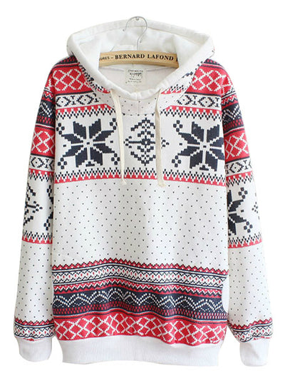 Snowflake Sweatshirt Hoodies Top Sweats Fleece 