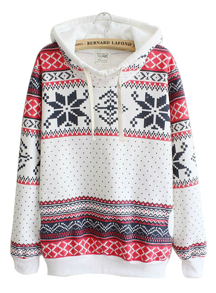 Snowflake Sweatshirt Hoodies Top Sweats Fleece 