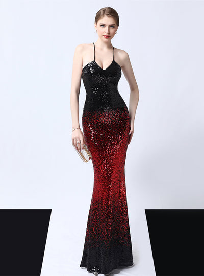 Party Slim Sequined Evening Dress
