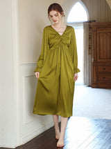 V deep Ice Silk Temptation Home Nightgown