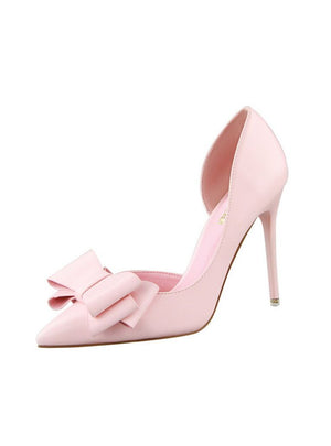 Bow Shallow Pointed Side Hollow Shoes