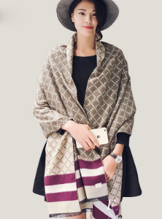 Scarves Cashmere Plaid Scarf Double Sides Pashmina 