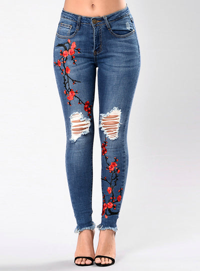 Stretch Pencil Female Bottom Elastic Denim 