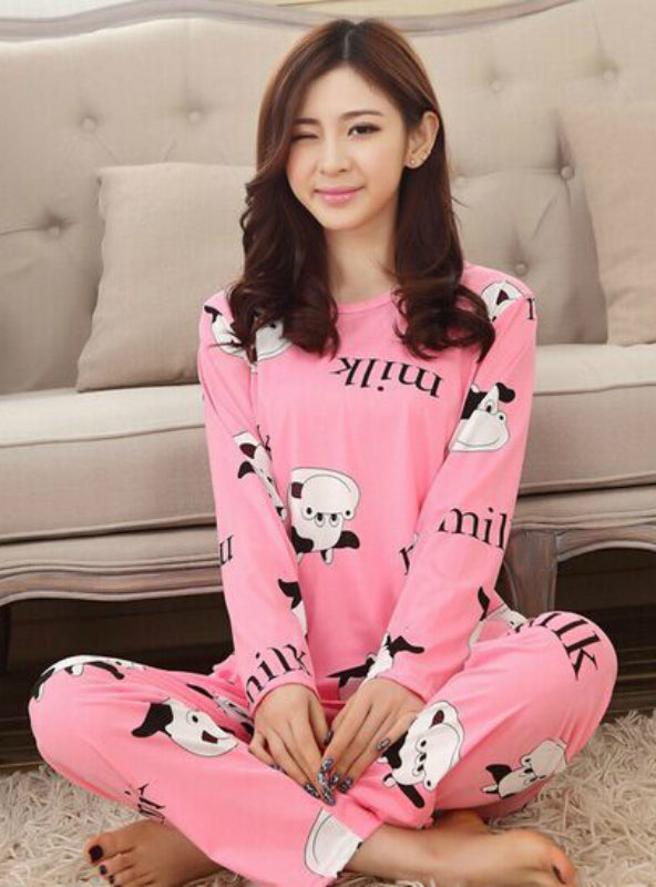 Cow Home Suit Sleepwear Winter Pajamas Pyjamas