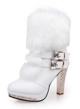 Winter Fur Boots Plush Warm Platform Ankle Boots