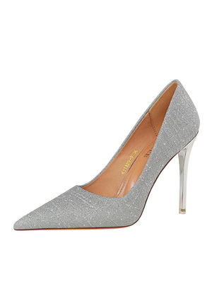 Pointed Sequined Banquet Shoes