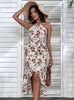 Hanging Neck Print Beach Sling Dress