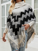 Loose Tassel Sweater Shawl Cloak